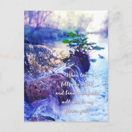 私の花の女の子の水霞の招待状 インビテーションポストカード (正面)