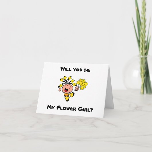 私の花の女の子の漫画カードになる 招待状 (正面)