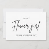 私の花の女の子の結婚式の日にミニマルなシック サンキューカード (正面)