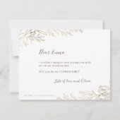 私の花の女の子の金ゴールドブルゴーニュ植物学 招待状 (裏面)