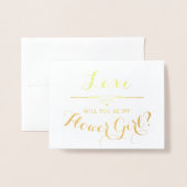 私の花の女の子はキュラシッパーソナライズされたト 箔カード (封筒付き正面)