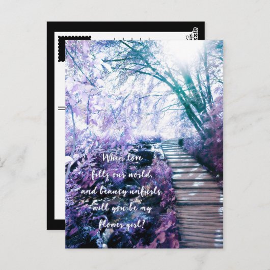 私の花の女の子は魔法にかけられた森である ポストカード (正面/裏面)