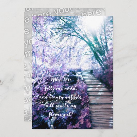 私の花の女の子は魔法にかけられた森である 招待状 (正面/裏面)