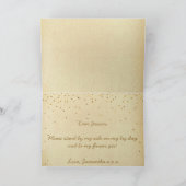 私の花の女の子ヴィンテージ金ゴールド紙吹雪 招待状 (内部)