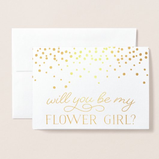 私の花の女の子 | 写真パーソナライズされた金ゴールド 箔カード (封筒付き正面)