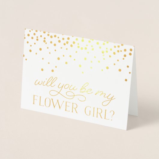 私の花の女の子 | 写真パーソナライズされた金ゴールド 箔カード (正面)