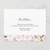 私の花の赤面ピンクフローラ インビテーションポストカード (裏面)