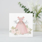 私の花ガールウォーター色の赤面 かわいらし カード (スタンド正面)