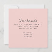 私の花ガールウォーター色の赤面 かわいらし カード (裏面)