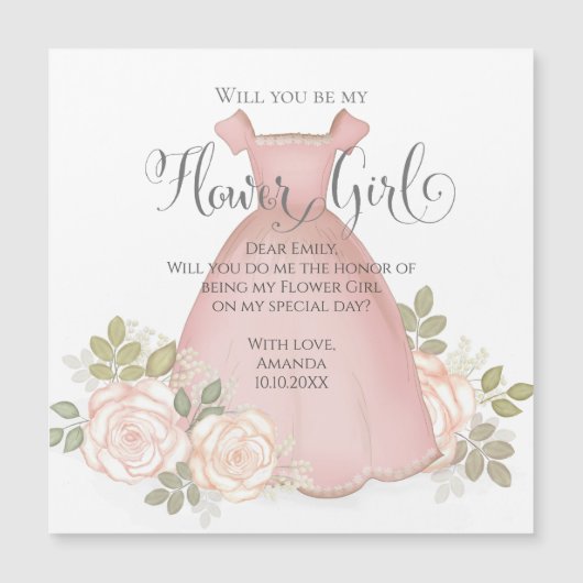 私の花ガールウォーター色磁気 (正面)