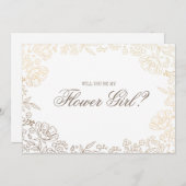 私の花娘になってくれないか | 金ゴールド白フローラ 招待状 (正面/裏面)