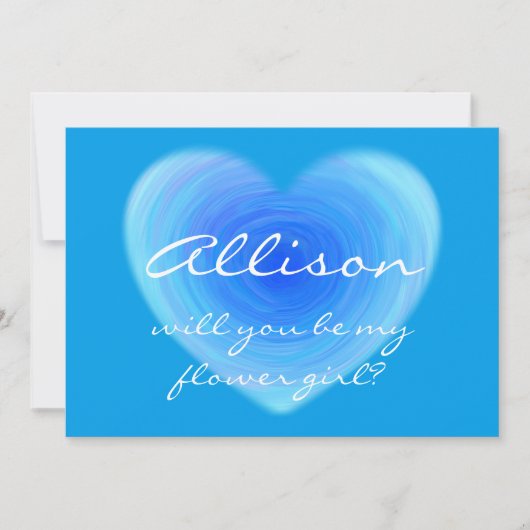 私の花娘になれるの?ハートパーソナライズされた 招待状 (正面)