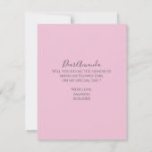 私の花娘のピンク結婚のドレス可愛い カード (裏面)