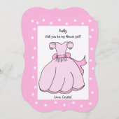 私の花娘ピンクのドレスになるかな？ 招待状 (正面/裏面)