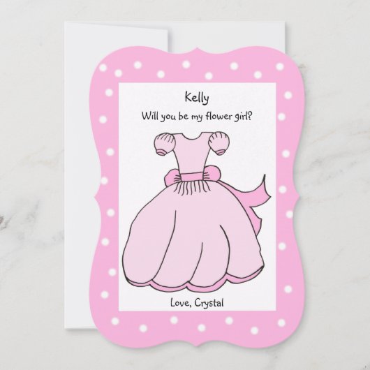 私の花娘ピンクのドレスになるかな？ 招待状 (正面)