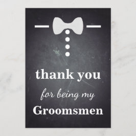 私の花婿の付添人があることをありがとう サンキューカード