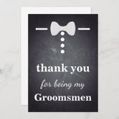 私の花婿の付添人があることをありがとう サンキューカード (正面/裏面)