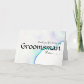 私の花婿の付添人があることをありがとう サンキューカード (正面)