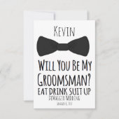 私の花婿の付添人ですか。 招待を結婚している花婿の付添人 招待状 (正面)