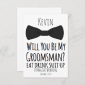 私の花婿の付添人ですか。 招待を結婚している花婿の付添人 招待状 (正面/裏面)