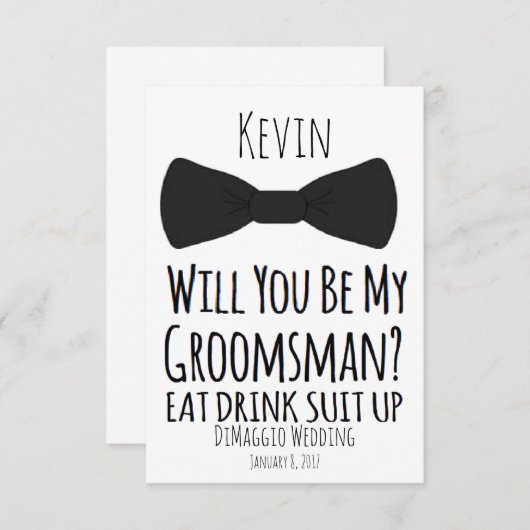 私の花婿の付添人ですか。 招待を結婚している花婿の付添人 招待状 (正面/裏面)