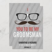 私の花婿の付添人のギークガラスの招待です 招待状 (正面/裏面)