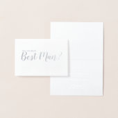 私の花婿介添人ですか。 エレガントな銀 箔カード (ディスプレー)