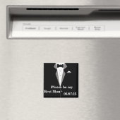 私の花婿介添人にしてください日付磁石を保存 マグネット (インサイチュ (食洗機))