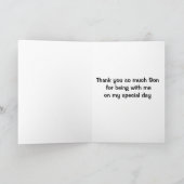 私の花婿介添人の息子があることをありがとう サンキューカード (内部)