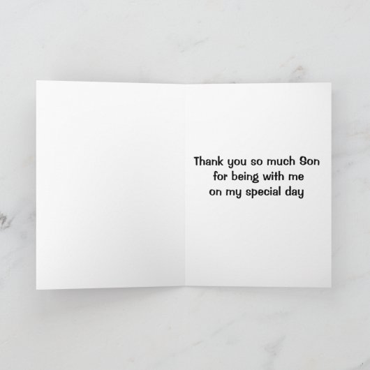 私の花婿介添人の息子があることをありがとう サンキューカード (内部)
