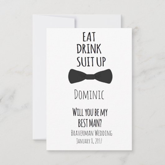 私の花婿介添人は?花婿介添人結婚式の招待 招待状 (正面)