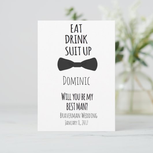 私の花婿介添人は？花婿介添人結婚式の招待 招待状 (スタンド正面)