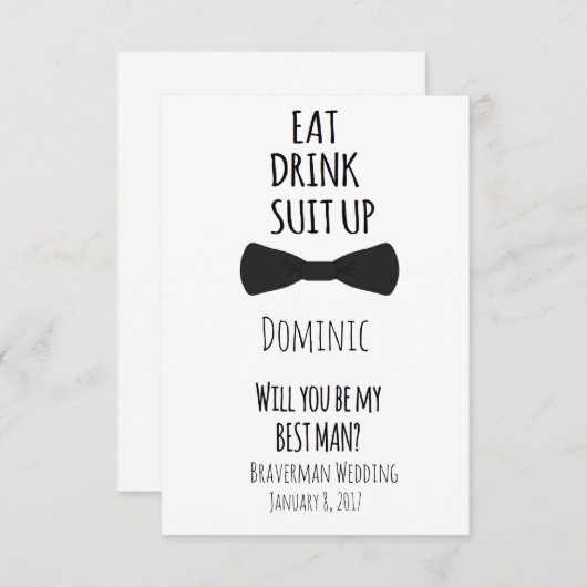 私の花婿介添人は？花婿介添人結婚式の招待 招待状 (正面/裏面)