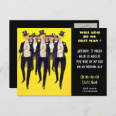 私の花婿介添人パーソナライズされたで、groomsmen インビテーションポストカード (正面/裏面)