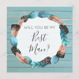 私の花婿介添人ボホ素朴の羽か 招待状