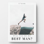 私の花婿介添人ミニマル写真モダン フォトプラーク (正面)