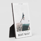 私の花婿介添人ミニマル写真モダン フォトプラーク (側面)