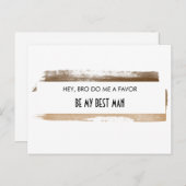 私の花婿介添人茶色の水の色のストリーク絵を描スである インビテーションポストカード (正面/裏面)