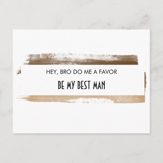 私の花婿介添人茶色の水の色のストリーク絵を描スである インビテーションポストカード (正面)