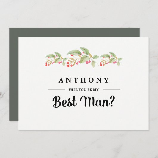 私の花婿介添人?カスタム招待状 招待状 (正面/裏面)