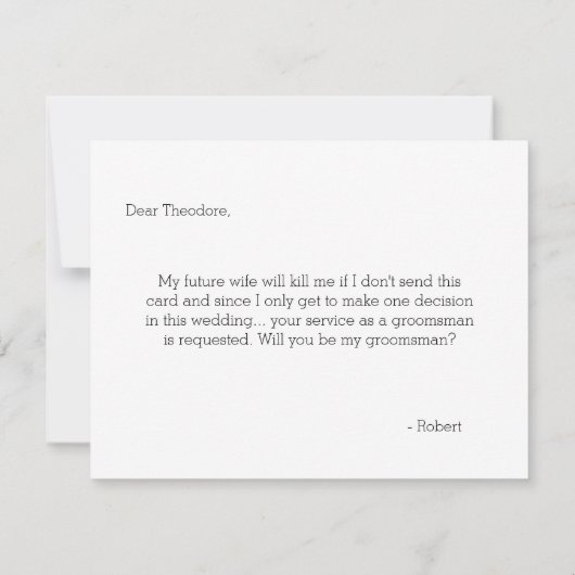 私の花婿介添人|グルームスマン 招待状 (裏面)