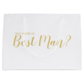 私の花婿介添人?スクリプモダント金ゴールド ラージペーパーバッグ (正面)