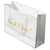 私の花婿介添人?スクリプモダント金ゴールド ラージペーパーバッグ (正面アングル)