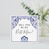 私の花婿介添人?デルフツブラウデルフトブルー 招待状 (スタンド正面)