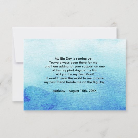 私の花婿介添人?ビーチヒトデ 招待状 (裏面)