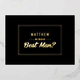 私の花婿介添人?ブラック金ゴールド結婚ズ 箔招待状