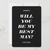 私の花婿介添人?モダン文字 招待状 (正面)