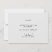 私の花婿介添人?大理石エレガントスクリプト 招待状 (裏面)