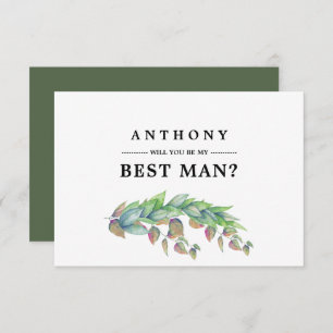 私の花婿介添人?植物学素朴の 招待状