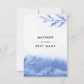 私の花婿介添人?青い冬の枝 招待状 (正面)